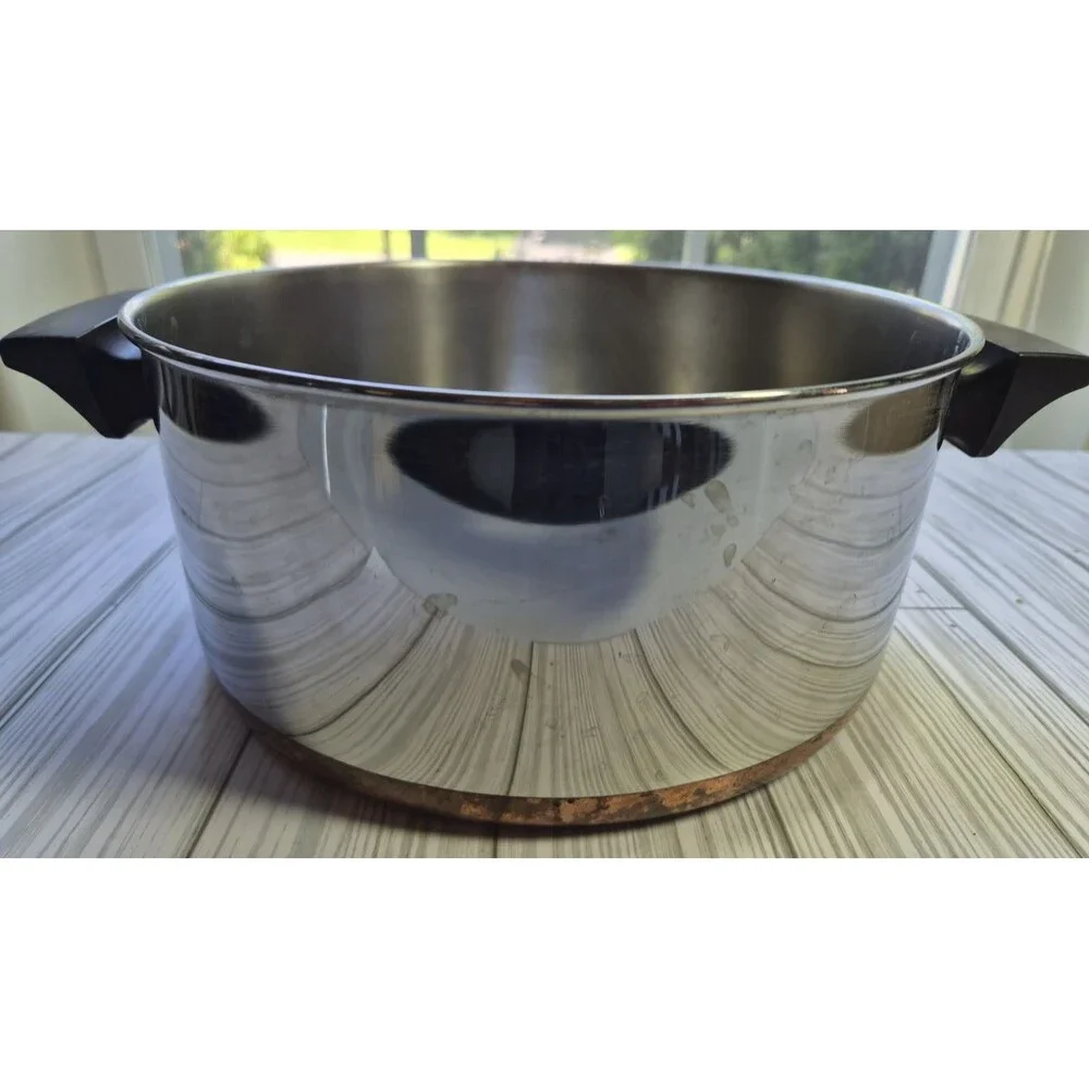 Vintage Revere Ware 4 1/2 Quart Copper Bottom Dutch Oven / Saucepan